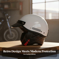 Japanese Design Bowl Helmet 3C Certified Retro Half Helmet Quick Release Buckle Guard Headwear for Cruiser Riders, Summer Riding, City Commuting
