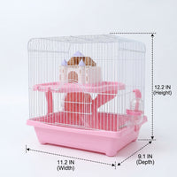 Hamster Cage and Pet Carrier, Square Shape Wire with Base, Multi-Level Hamster Cage Suitable for Hamsters Outdoor Use