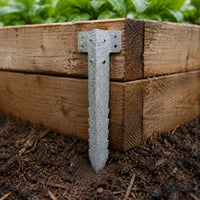 10 Pieces Galvanized Sleeper Bracket Heavy-Duty Metal Sleeper Bracket Screw Holes Galvanized Steel Stake for Fence Posts