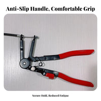 Cable Type Hose Clamp Remover Steel Construction Flexible Wire Hose Clamp Remover Locking Mechanism for Engine Maintenance, Car Repair, Garage