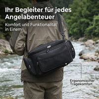 Fishing Bag for Carp Anglers, Oxford Fishing Bag 31x24x18cm with Shoulder Strap, Fishing Tackle Bag for Overnight Trips, Multifunctional Fishing Bag