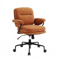 scuffResistant Upholstered rotating Chair Ergonomic Comfort Upholstered Shellspine Task Chair Plush paddinging Office Furniture Rolling Casters for Pet Owners, Home Workers, Teenagers, Study Room, Bedroom, Workspace