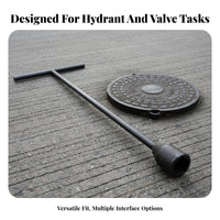 Long-Lasting Steel Construction Fire Hydrant Wrench Resistant Folding Hydrant Wrench Heavy Duty Underground Valve Key Multi-Functional for Firefighters, Utility Workers, Maintenance Personnel, Outdoor, Emergency Action
