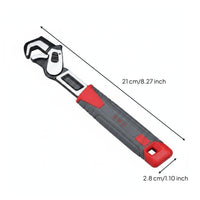 2 Pieces High Force Self Locking Wrench Single-Handed Operation Wide Jaw Adjustable Wrench Heavy-Duty Multifunctional Spanner Ergonomic Handle