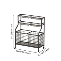 Rolling Sports Ball Storage Cart Easy Access for Gym, Coaches