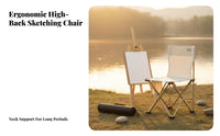 Foldable Outdoor Sketching Chair Includes Carry Bag Portable Artist Stool Sturdy Frame Folding Chair with Backrest Heavy Duty for Art Students, Travelers, Parks, Picnic, Garden, Hiking
