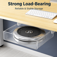 Under Desk Storage, Slide Out Under Desk Storage, Transparent 18L Desk Drawers for Home Office Polymer Organiser