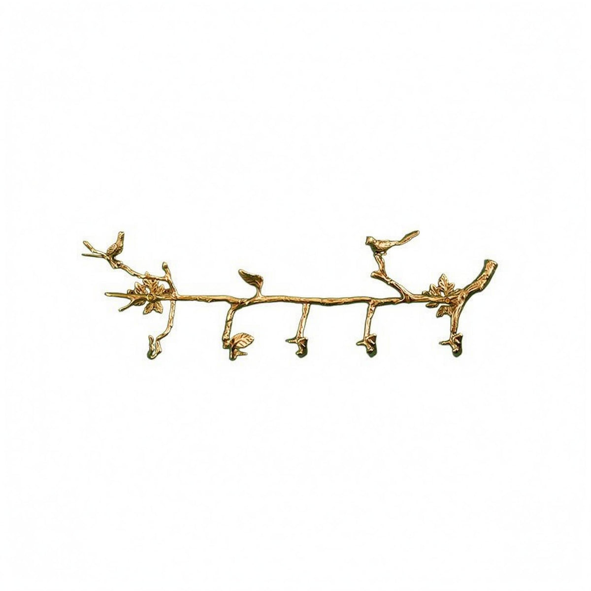 Bird Wall Hook goldenToned Branch Coat Hook Rack Multi Purpose Home Storage
