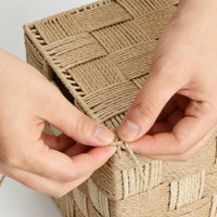 Paper Rope Basket with Liner Natural Organizer Wicker for Bedroom