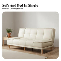 Cat Scratch Resistant Foldable Sofa Bed Space Saving Futon Sofa Bed Multi-Purpose-Use 2-Seater Convertible Futon Easy Assembly for Pet Owners, Apartment Dwellers, Young Adults, Small Areas, Bedroom, Home Office