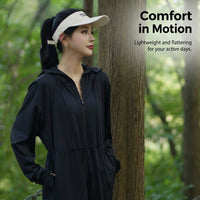 Travel Running Jacket for Women with UPF Sun Protection and Cooling Ice Silk Material