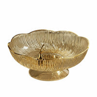 Drainage Design Pedestal Fruit Bowl Modern Design Petal Shaped Snack Dish Detachable Base Hollow Centerpiece Dish Rust-Proof for Office, Living Room, Party