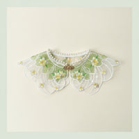 Beaded Detachable Collar Embroidered Collar with Pearls Scalloped Accessory Decorative for Photoshoots
