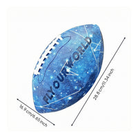 Reflective Finish American Football Sparkling Blue Synthetic Leather Football Printed Graphics Training Ball Stitched Laces