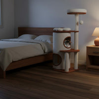 Cozy Private Condos Cat Tree with Scratching Posts Sturdy Construction Multi-Level Cat Tree Scratch Resistant Spacious Perches and Platforms for Indoor Cats, Kittens, Small Areas, Apartment