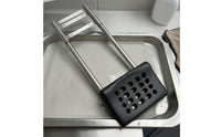 Stainless Steel Salon Shampoo-Bed Frame Padded Shampoo Bed Support Frame Perforated Hair Washing Headrest Black