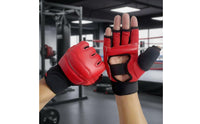 Force Protection Half Finger Boxing Gloves Wrist Support Sandbag Training Gloves Shock Absorption for Youth, Striking Bag, Combat Arts