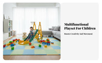 Multifunctional Toddler Slide Swing Set 3-in-1 Design Toddler Slide and Swing Set Safety Material Indoor Plastic Playset Non-Slip Steps for Toddlers, Babies, Preschoolers, Playroom, Living Room, Nursery, Backyard