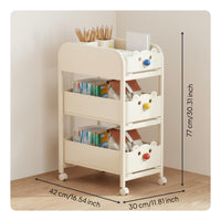 Student Backpack Storage Rack Multi-Functional Student Desk Side Shelf Space-Saving Design Mobile Book Cart for Playroom
