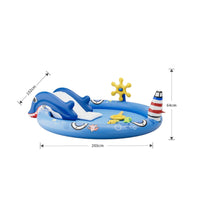Inflatable Aquatic Fun Pool Lighthouse Column Kiddie Pool with Slide Round for Spraying Use