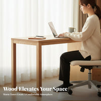 Nordic Design Single-Drawer Study Desk Natural Wood Finish Writing Table Multifunctional Use Office Furniture Sturdy frame for Students, Adults, Teens, Dorm Room, Bedroom