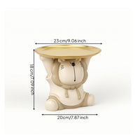 Lion Figurine with Tray Unique Decorative Tray Lion Figurine Charming Sculpture Molded for Entryway, Desk