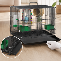 Bird Cage for Parakeets Cockatiels Peonies Small Birds Portable Foldable Metal Cage with Accessories