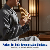 Bamboo Pan Flute, 22 Tubes, G/F/C Key, Upright Blow, Professional Ethnic Instrument for Adults and Students