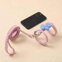 H-shaped Cat Harness and Leash Set Polyester Floral Cat Harness for Outdoor Cat Walking, Small Dog Harness and Cat Leash, Two Colors