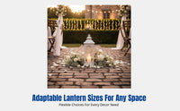 European Iron Art Candle Holder, Windproof Glass Lantern, Floor Light, Cream Decorative Piece for Home, Wedding