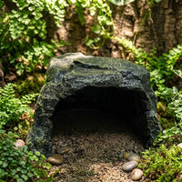 Aquatic Tank Decorations and Aquarium Decoration, Medium Resin Reptile Rock Hideout, Rock-Textured Shelter for Aquatic and Reptile Habitats