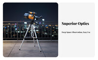 High Magnification 70mm Opening Tele Easy Assembly Astronomical Tele with Tripod Fully Multi-Coated Lens Optical Instrument Phone Mount Compatible for Beginners, Amateur Astronomers, Moon Watching, Educational Purposes, Backyard, Outdoor