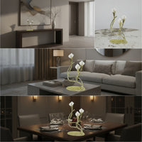 Flower Candle Holder Metal Candelabra Modern Centerpiece for Entryway