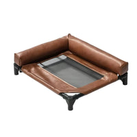 Scratch-Resistant Raised Dog Bed with Bolsters Sturdy Elevated Dog Cot with Mesh Breathable Elevated Pet Bed Waterproof for Dogs
