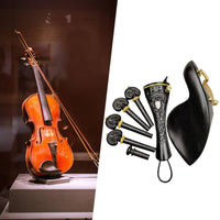 Tailpiece Chinrest Pegs String Instrument Support Pin Set Carved Violin Peg Set Rich Resonance Violin Accessory Kit for Instrument Making