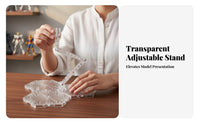 Transparent Model Display Stand Wide Compatibility Posing Stand Adjustable Action Figure Holder Easy Assembly for Desk, Shelves