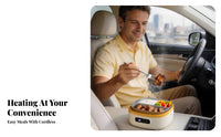 Rounded Corner Cordless Electric Lunch Box Rechargeable Heated Lunch Box for Office Workers, Work