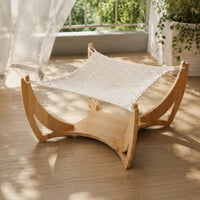 Wooden Feline Swing Bed Breathable Wooden Pet Swing Space-Saving for Felines