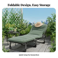 Foldable Design Portable Office rest cot Space-Saving Adjustable Padded Recliner Sturdy Frame Folding Bed No Assembly Required for Guests, Adults, Campers, Guest Room, Balcony, Camping, Patio