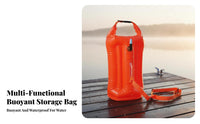 Swimming Safety Buoy with Dry Bag 12KG Buoyancy Aquatic Buoy Dry Bag Inflatable Tow Buoy Waterproof Storage Exposed Water