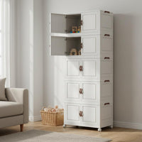 Foldable Storage Cabinet Space-Saving Installation Storage Rack Large Capacity Foldable Cabinet for Students, Apartment, Dorm Room