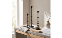 3 Pieces Taper Candle Holder with Round Base Black Taper Candle Holder Turned Decor for Brides