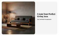 Japanese and aesthetic Multi-Seater Couch Minimalist Design Exposed Frame Settee Comfortable Sofa Thick Cushions for Apartment Dwellers, Business Owners, Teahouse, Small areas, Lounge Area, Home Theater