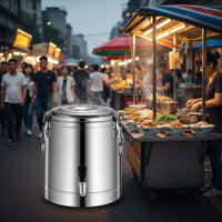 Stainless Steel Insulated Barrel Full Polyurethane Foam Insulation Insulated Soup Bucket Portable Commercial Food Warmer Barrel for Caterers