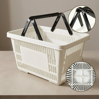 Rolling Plastic Shopping Basket with Handle for Supermarket and Convenience Store