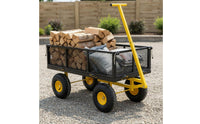 Yard Pull Wagon Large Capacity Heavy Duty Garden Cart Rotating Handle Garden Wagon Cart for Camping