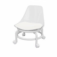 360-Degree Swivel Low Rolling Stool Back Support Low-Profile Caster Chair Floor Protection Mobile Seating Easy Installation for Office Workers, Salon Team, Living Room, Playroom, Workshop, Garage