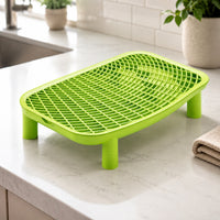 Detachable Litter Tray with Slatted Top Rectangular Litter Catcher Mat Easy to Clean Scatter Control Pad Washable for Cats