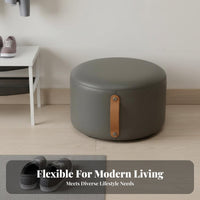 Multifunctional Design Round Vanity Stool Minimalist Design Footstool Comfortable Seating Ottoman Padded Seat for Homeowners, Apartment Dwellers, Students, Living Room, Bedroom, Entryway, Walk-in Closet