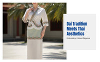 Traditional Dai Women's Dress, Thai Embroidery, High-End, Modern Design